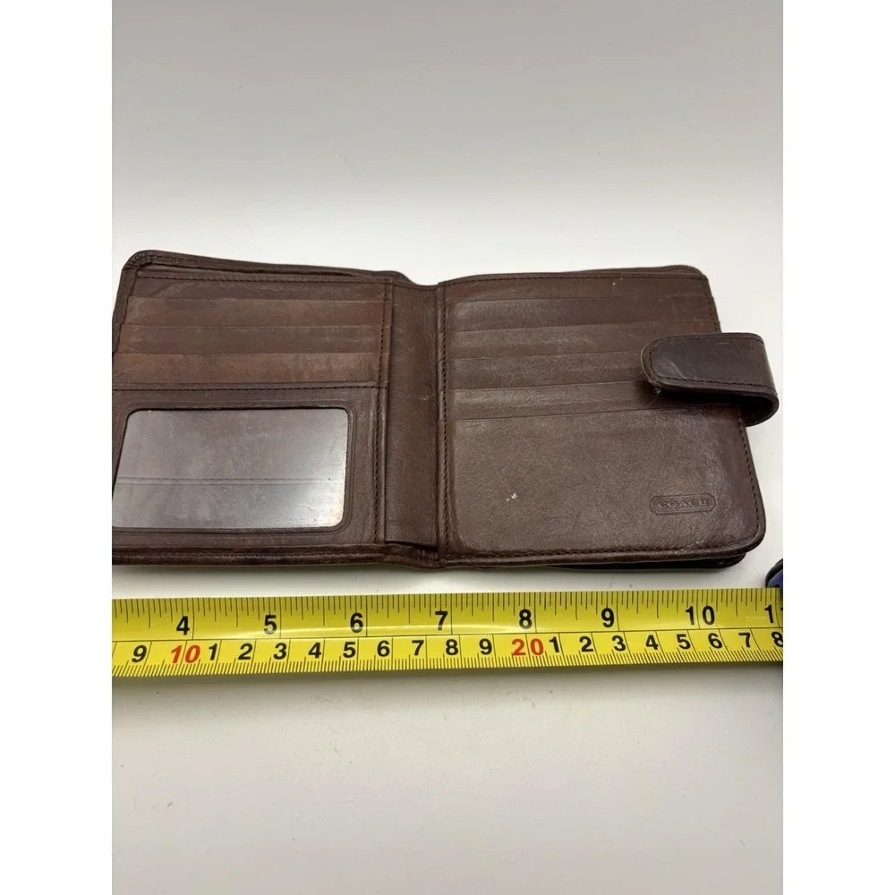 Vintage COACH Clasp‎ Frame Wallet Authentic Women Men 3653 Brown Soft Coin